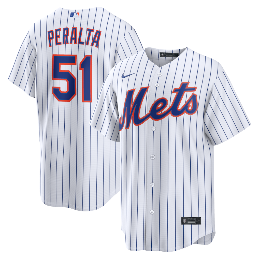 New York Mets Freddy Peralta Nike White Home Stitched Baseball Jersey