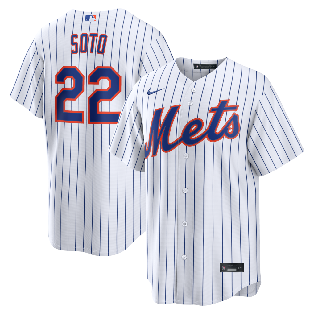 New York Mets Juan Soto Nike White Home Replica Stitched Baseball Jersey