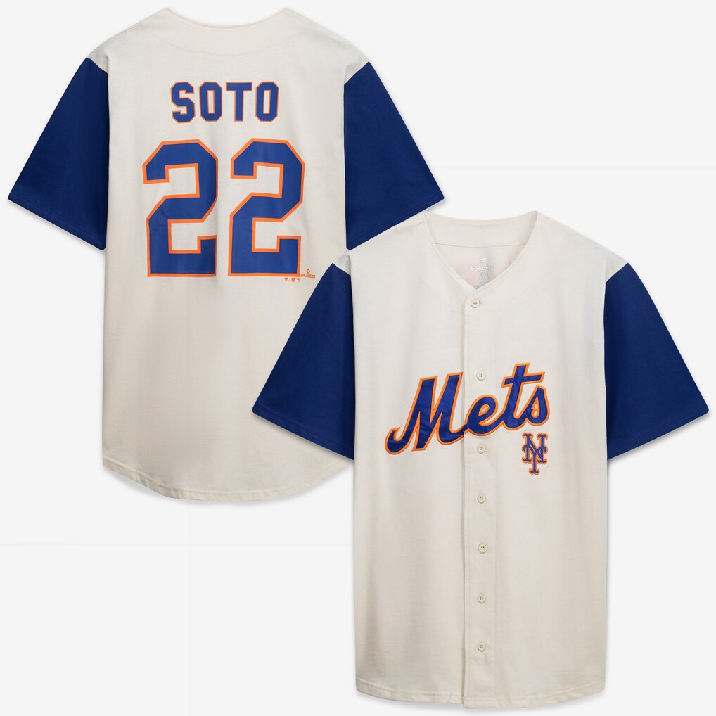 New York Mets Profile Cream Royal Big and Tall Two-Color Fashion Stitched Baseball Jersey