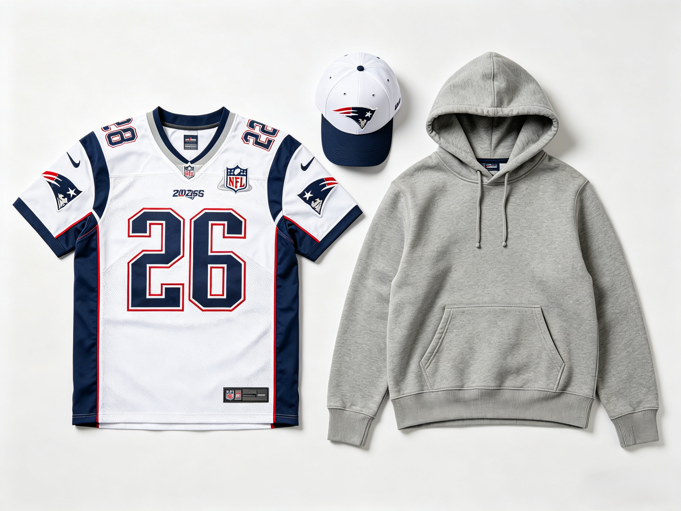 Complete 2026 NFL fan gear set with stitched jersey and apparel