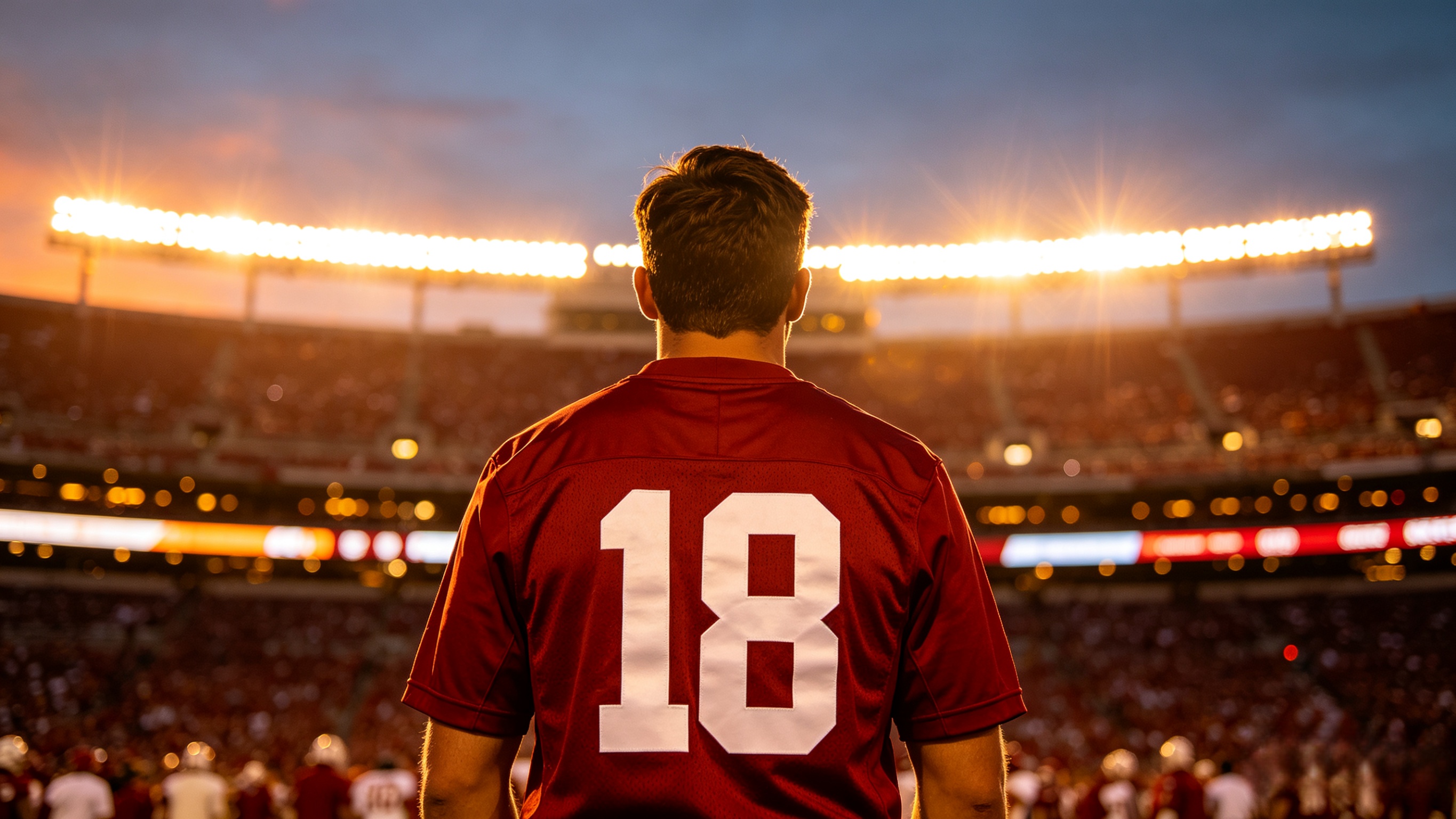 Back view of a classic Alabama football jersey with no nameplate