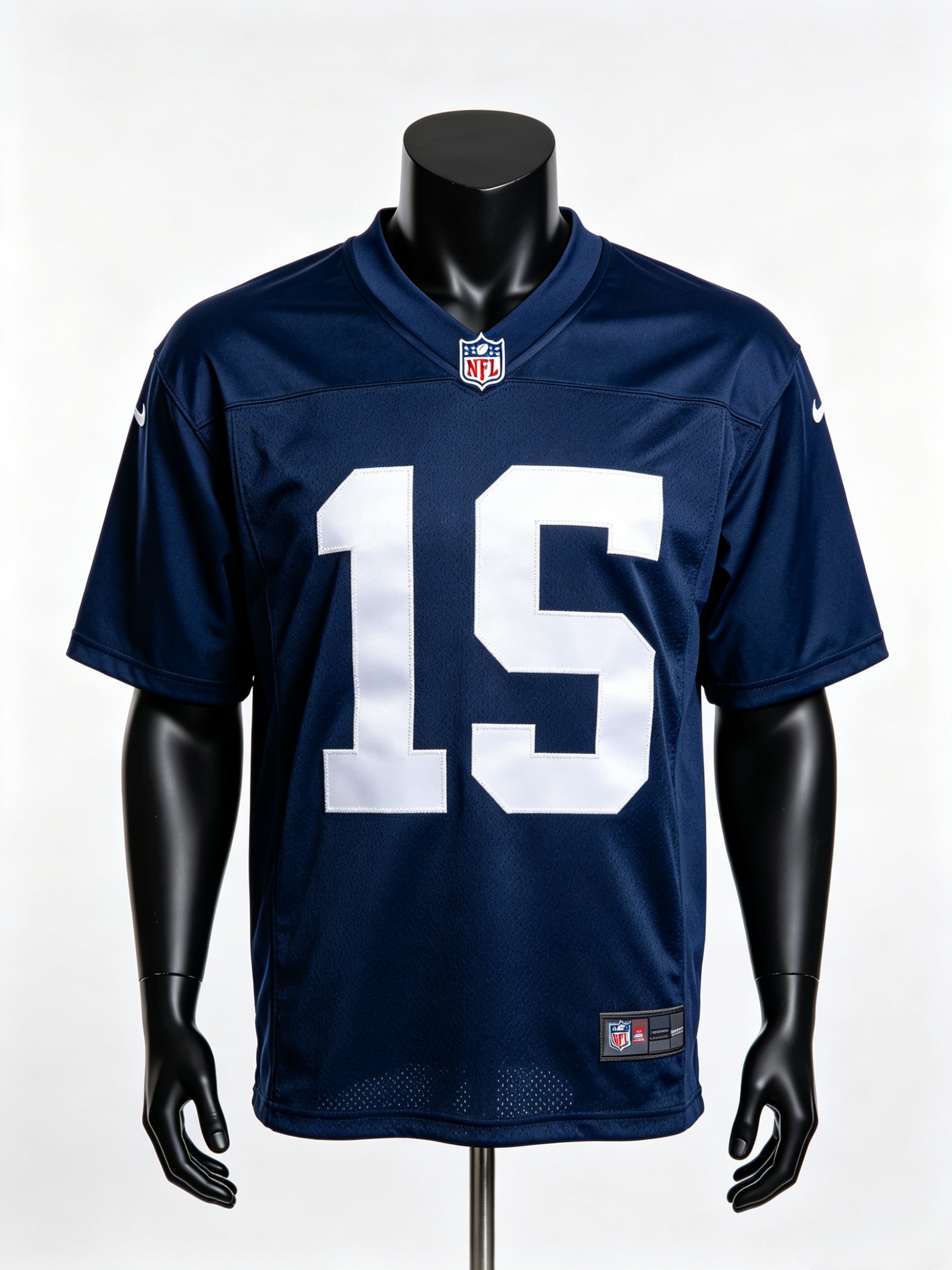 5XL Big and tall NFL jersey with stitched numbers on a mannequin
