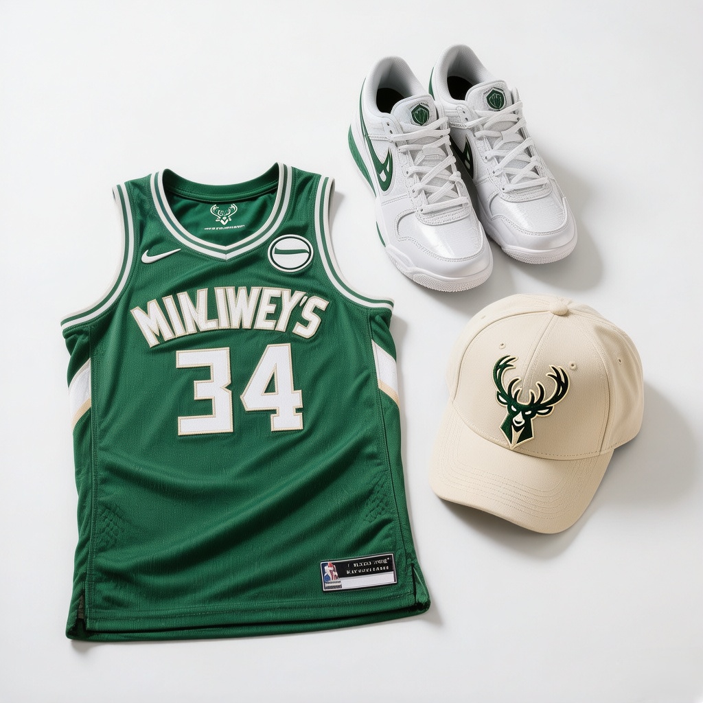 Complete Giannis Antetokounmpo fan gear set with stitched jersey