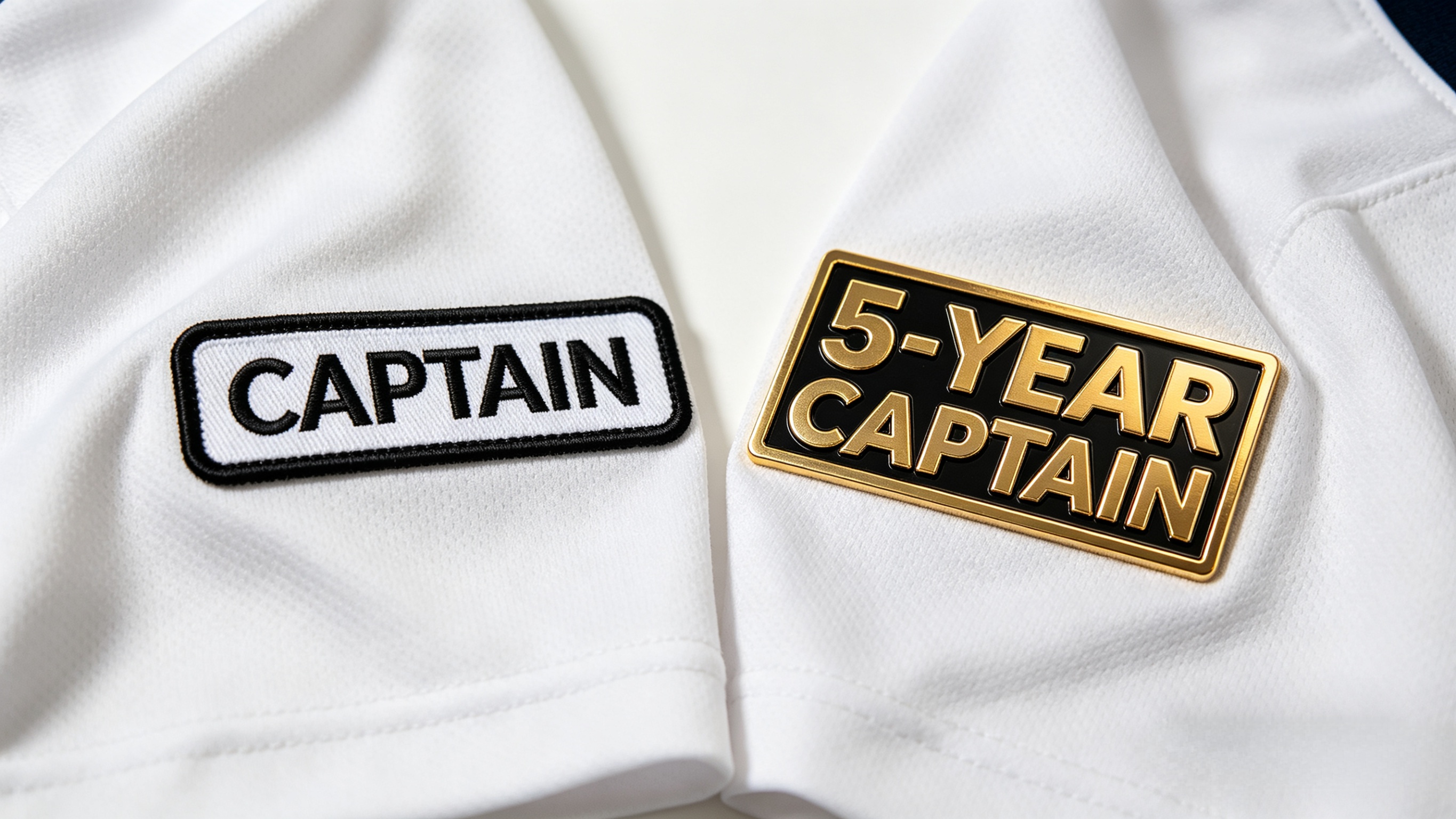 Comparison between a standard and an all-gold NFL captain patch