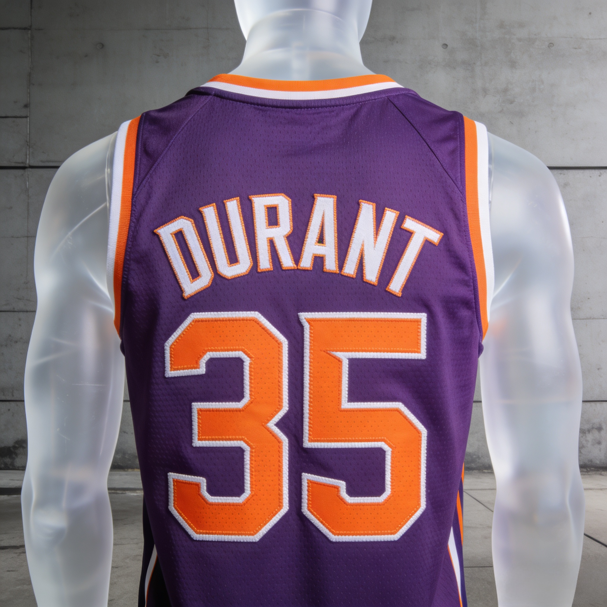  Stitched purple Kevin Durant Phoenix Suns jersey front and back view