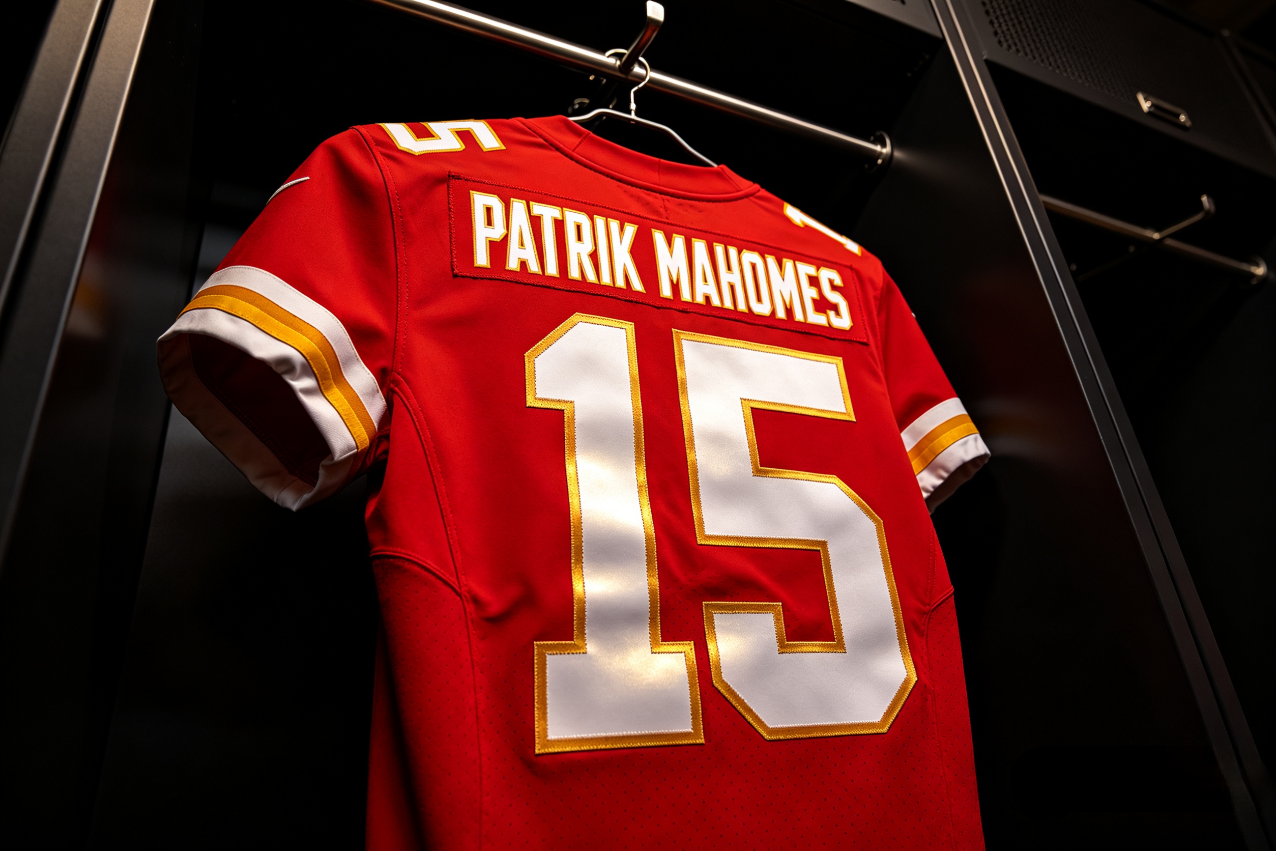 Home red Patrick Mahomes #15 Chiefs jersey with stitched numbers