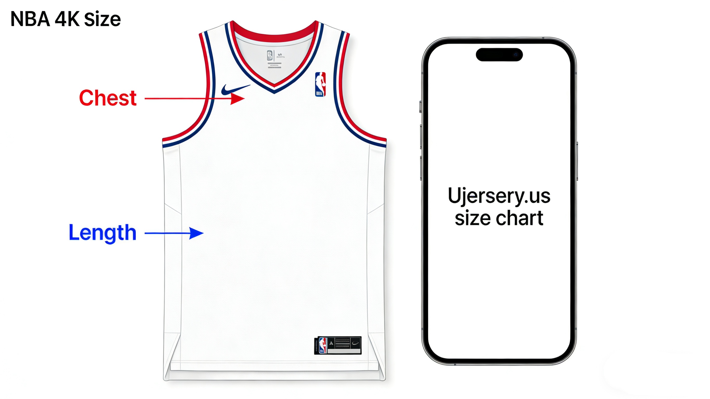 Illustration showing how to measure a basketball jersey for the perfect fit