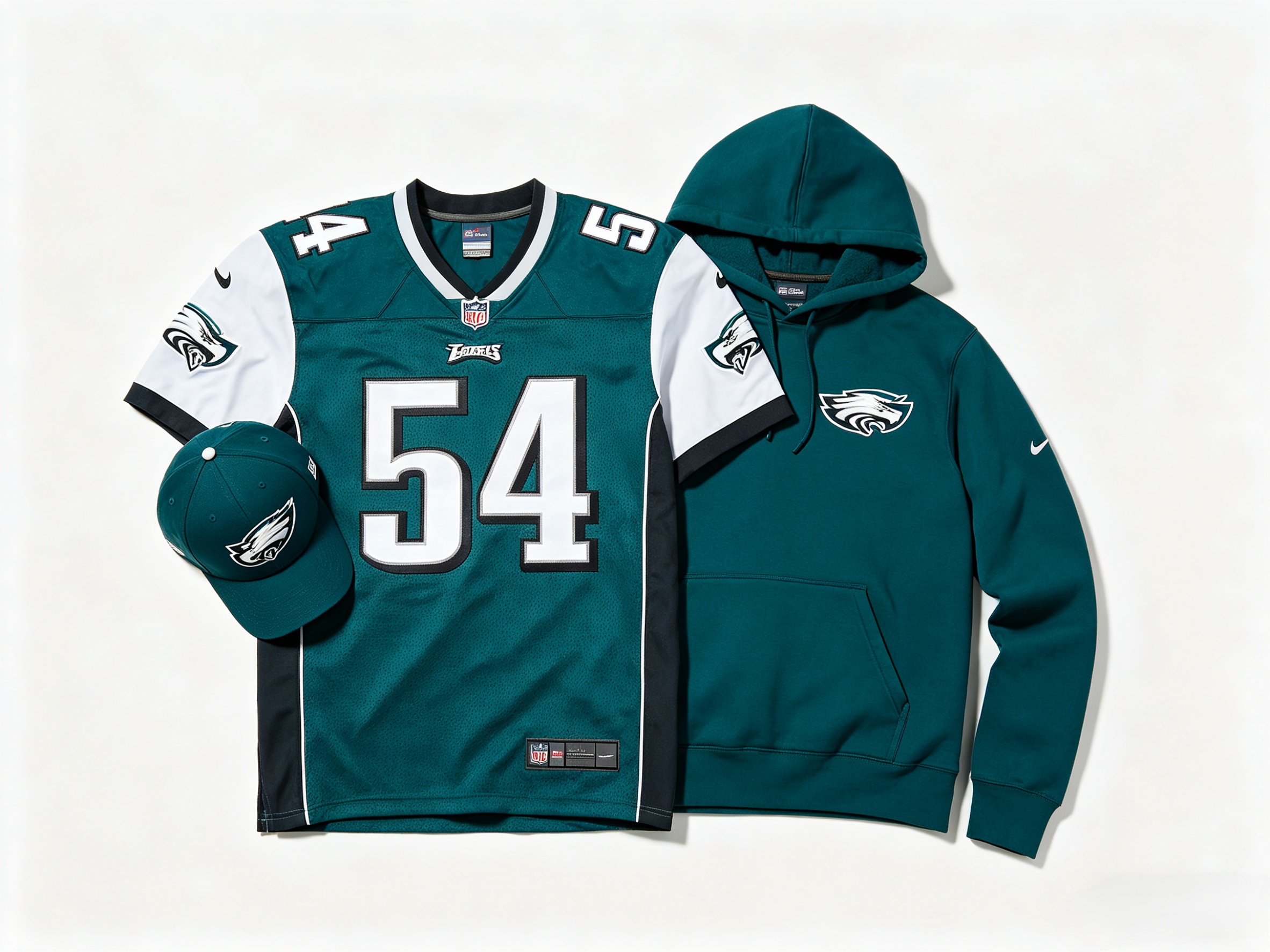 Complete 49ers fan gear set including Fred Warner stitched jersey