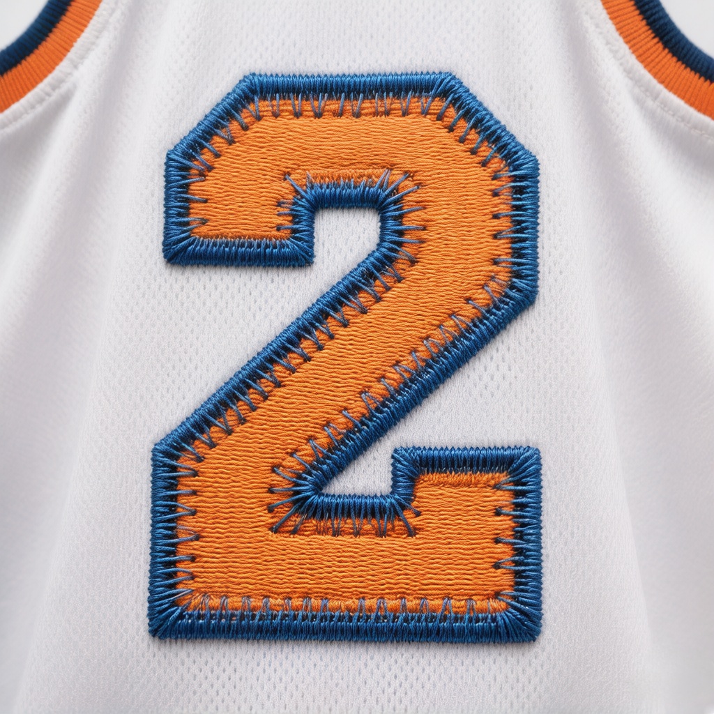 Detailed close-up of premium tackle twill stitching on an SGA jersey