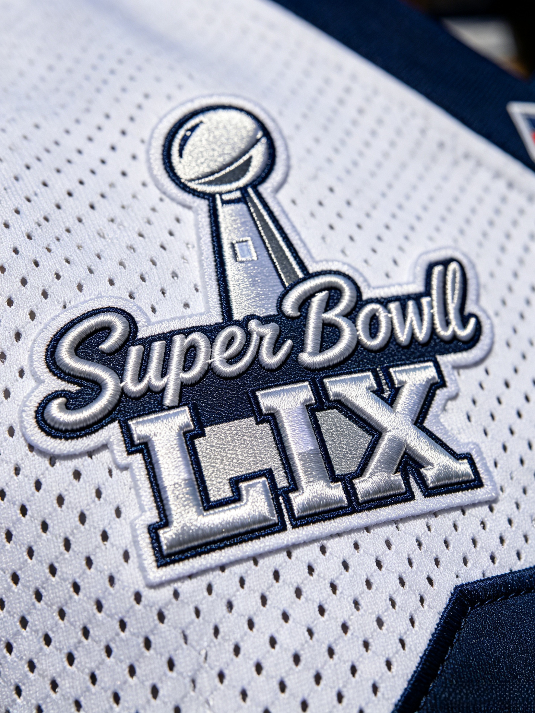 Super Bowl 2025 Shirts: Get the Champion Look for Less 3 Close-up of a stitched Super Bowl LIX championship patch