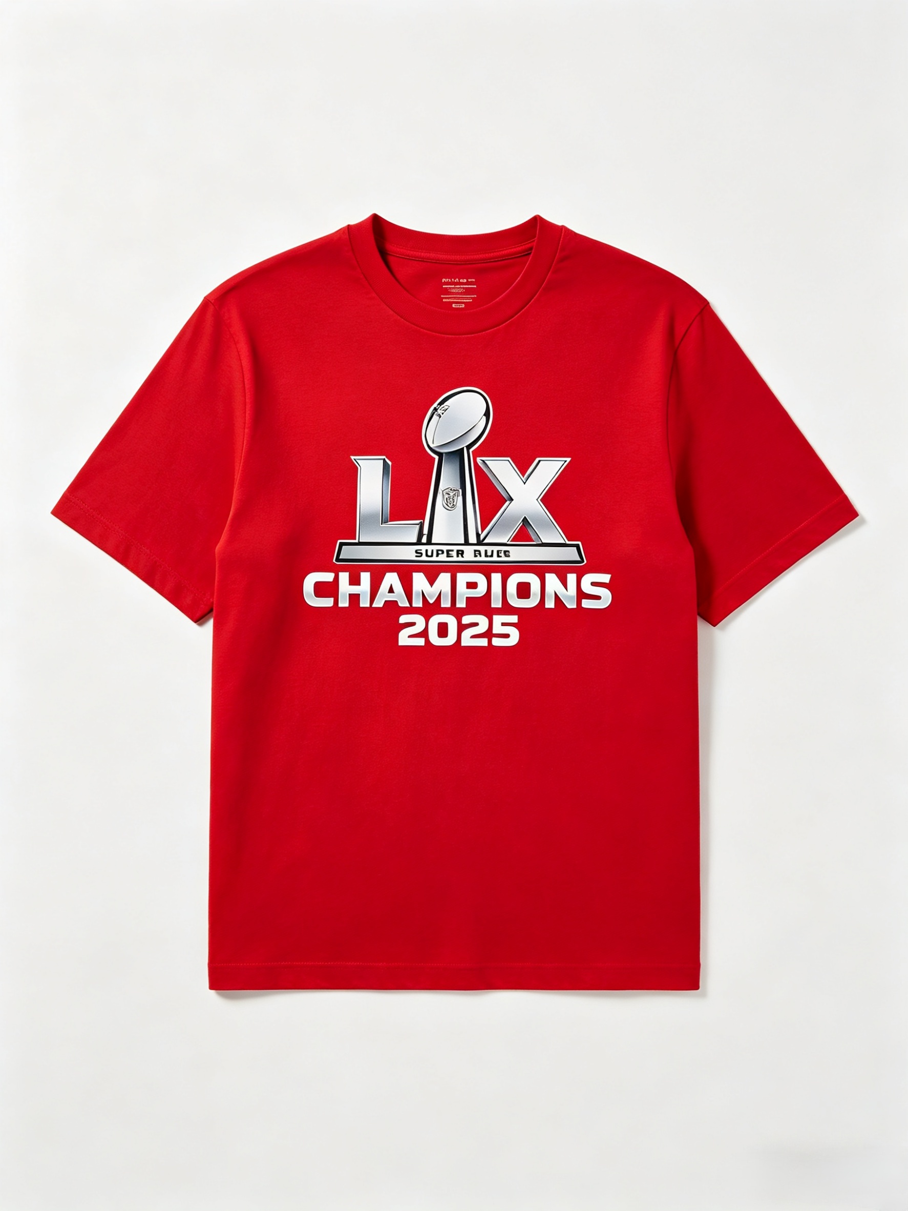 Super Bowl 2025 Shirts: Get the Champion Look for Less 2 Official style Super Bowl 2025 champions shirt in red and silver