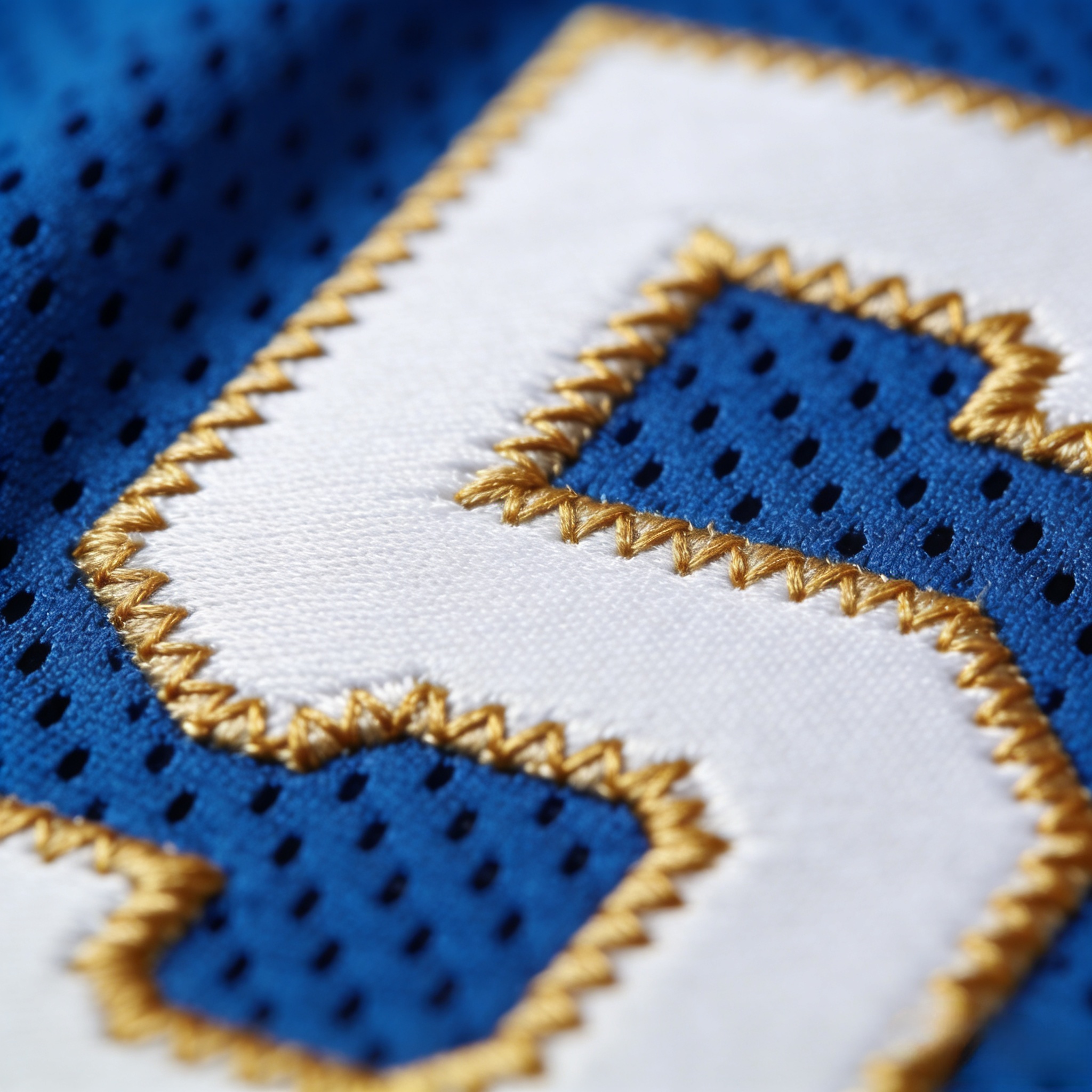 Steph Curry Jersey: The Ultimate Guide to Stitched Warriors Gear 3 Macro close up of stitched tackle twill numbers on a Golden State Warriors jersey.