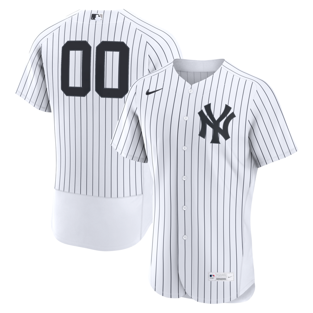 New York Yankees White Home Authentic Custom Stitched Baseball Jersey