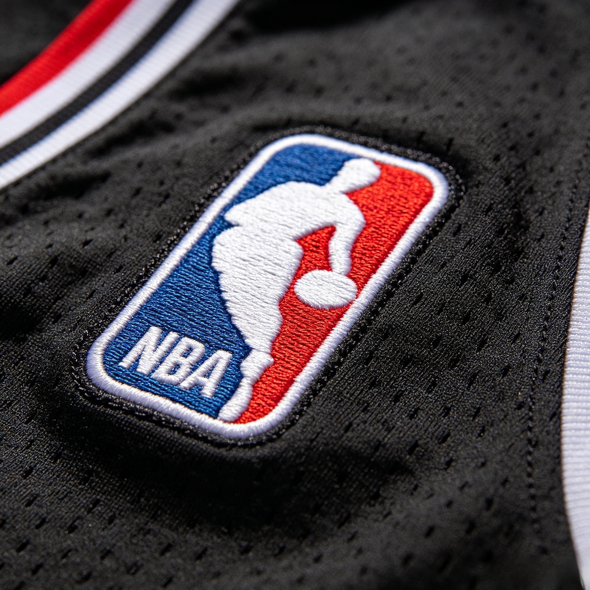 Stitched embroidery on NBA jersey