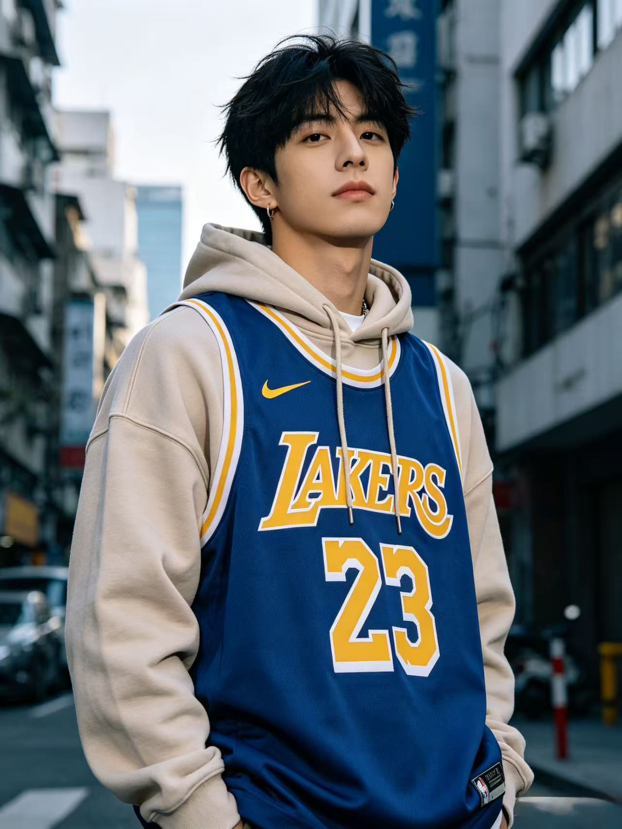 Layering jersey with hoodie
