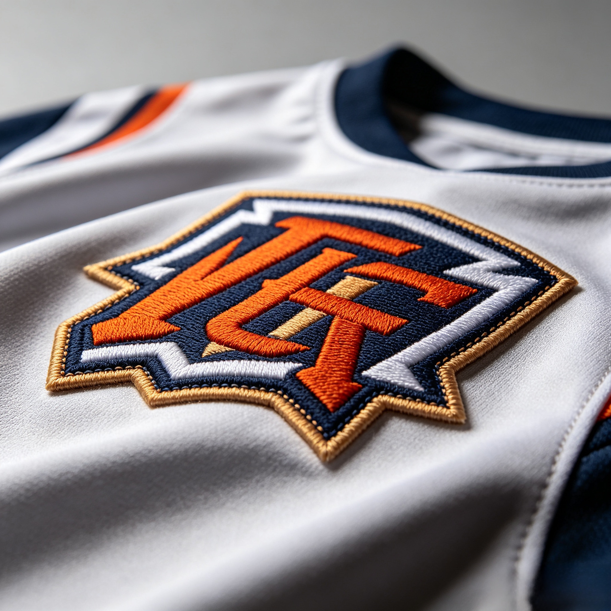Precision stitching on sports jersey