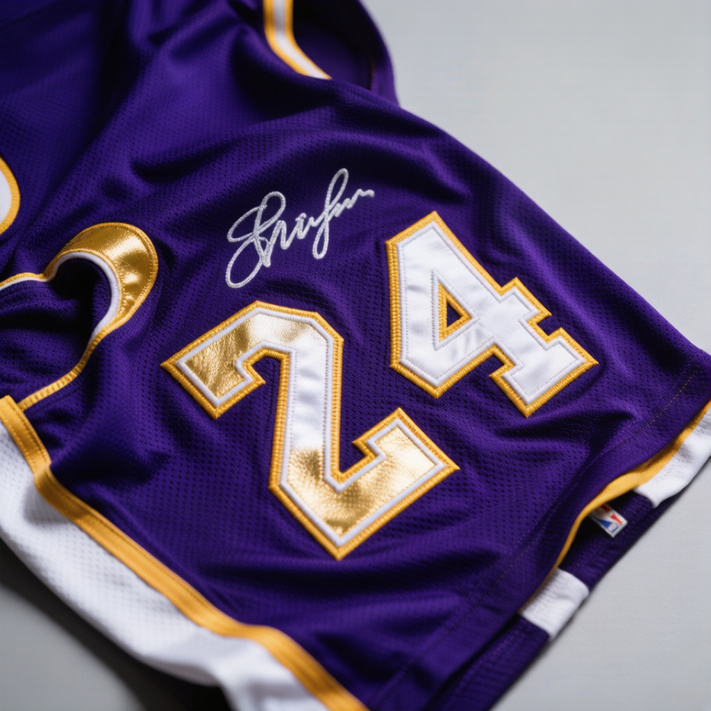 Classic Kobe Bryant jersey embroidery detail