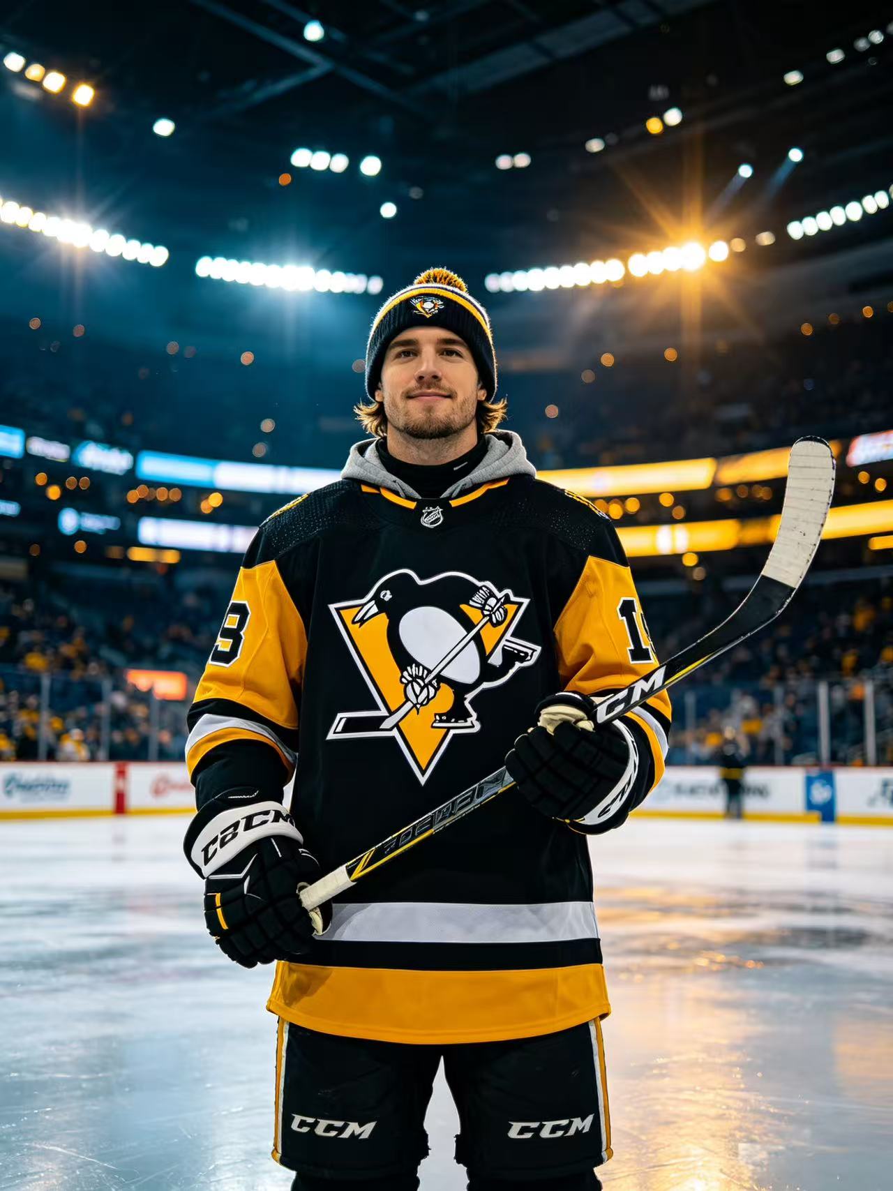 Fan wearing Penguins jersey