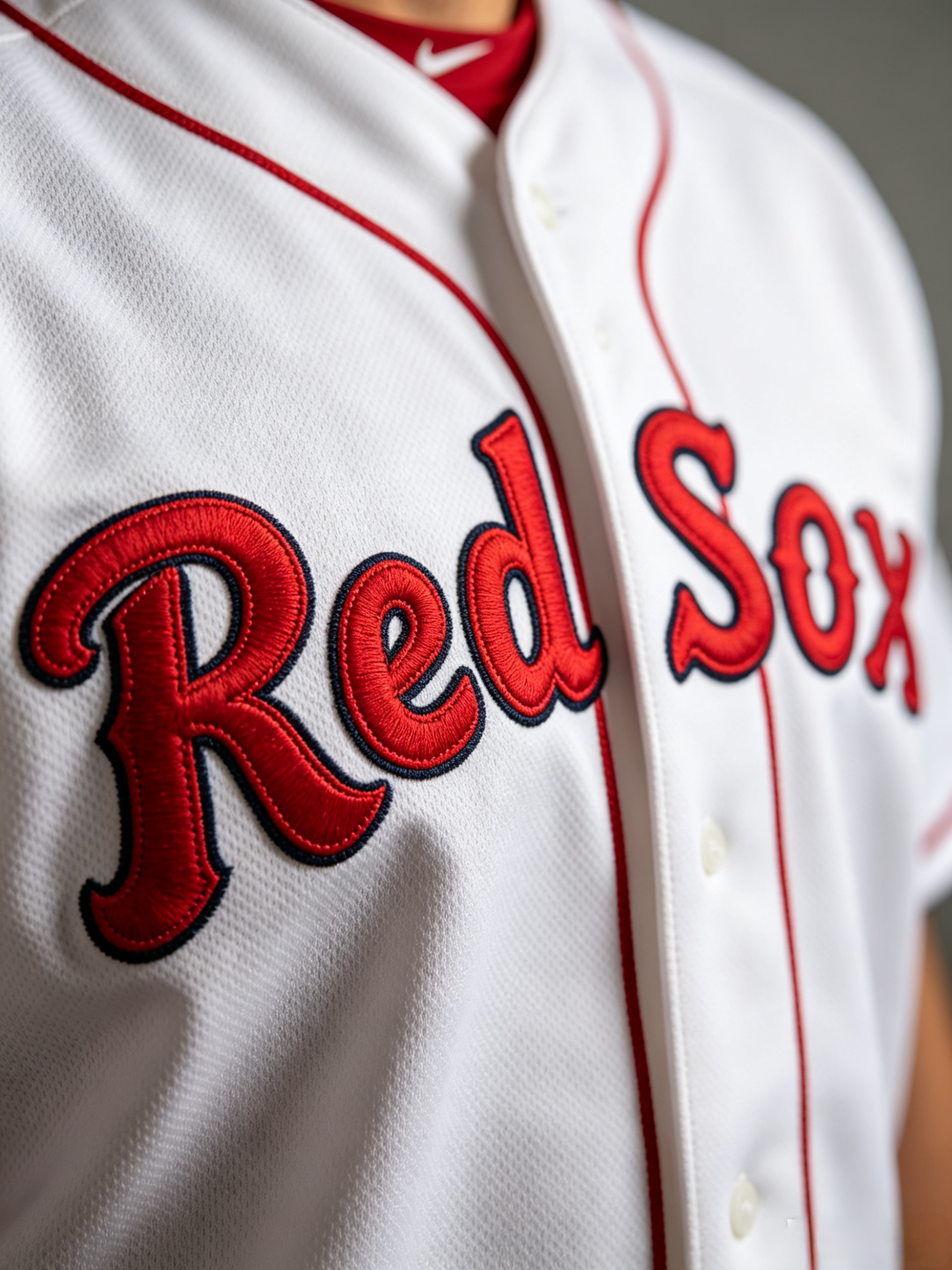 Boston Red Sox Jersey: Fenway Park Essentials & Style Guide 2 Authentic Red Sox script embroidery