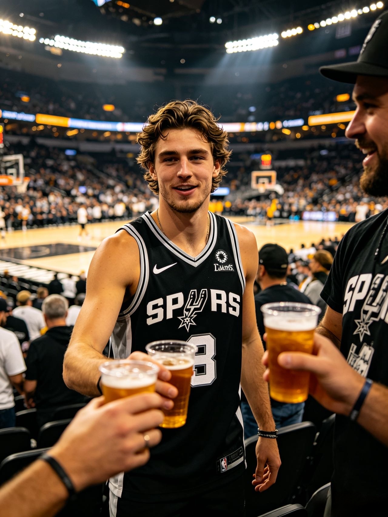 San Antonio Spurs Jersey: Silver & Black Style and Fan Guide 4 Fan wearing Spurs basketball jersey