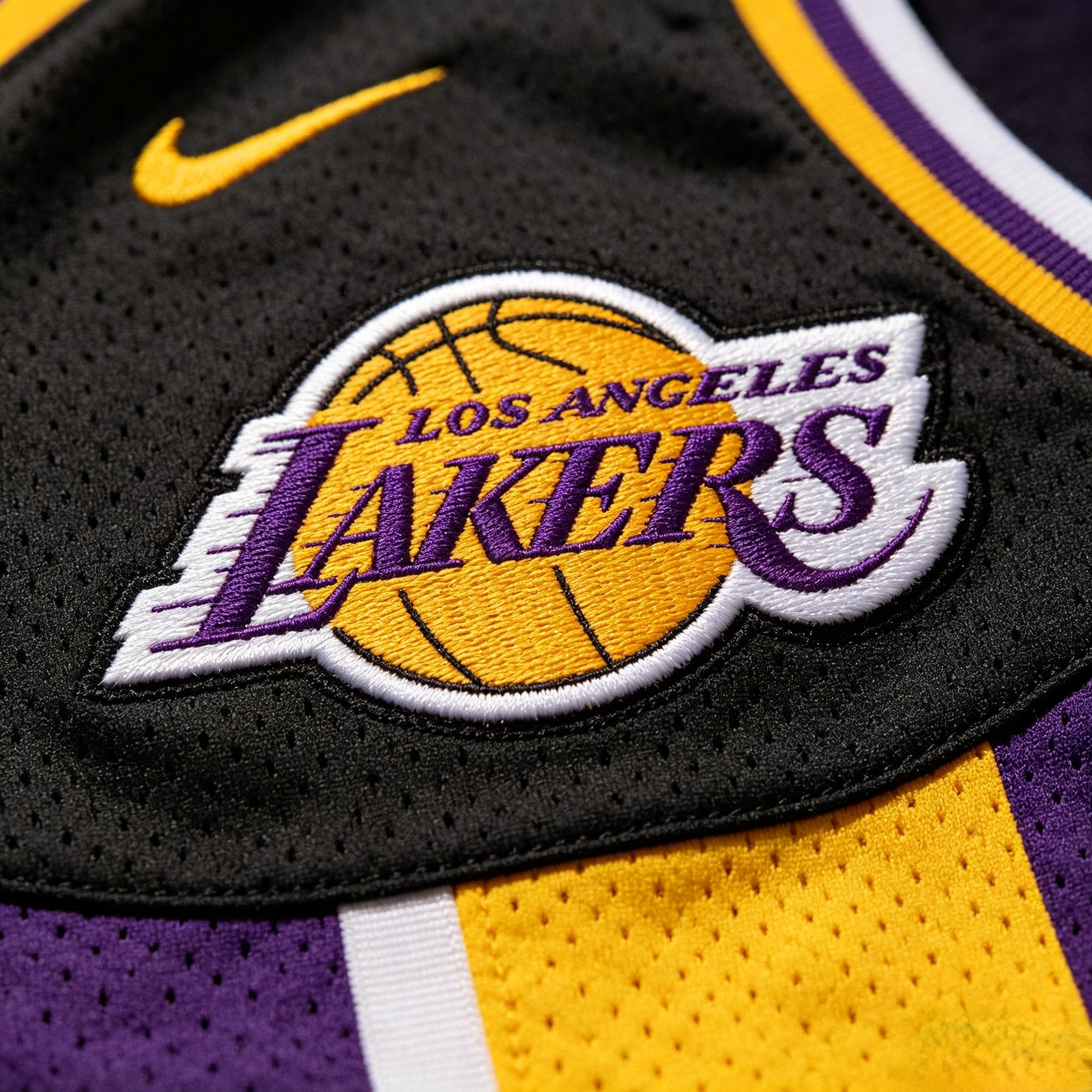 Close up of custom stitched logo
