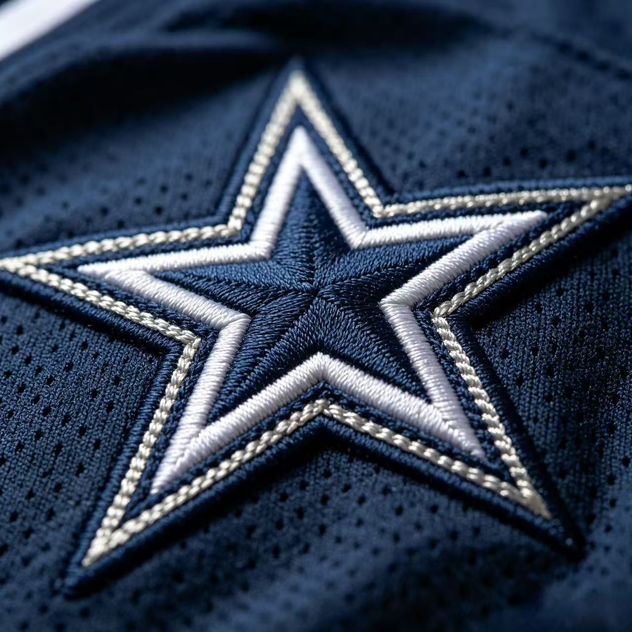 Stitched details on Cowboys jersey