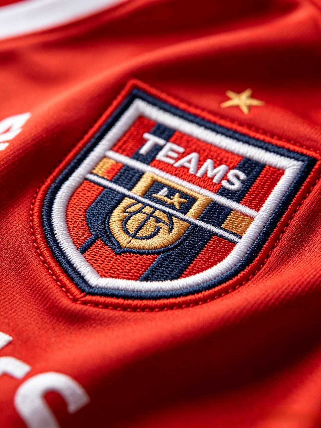 Close-up of stitched ladies jersey