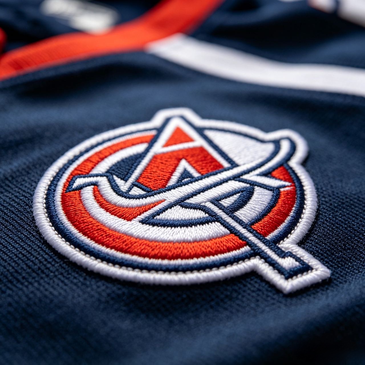 Custom NHL Jersey: Design Your Own Professional Hockey Gear 4 Close up of custom stitched logo