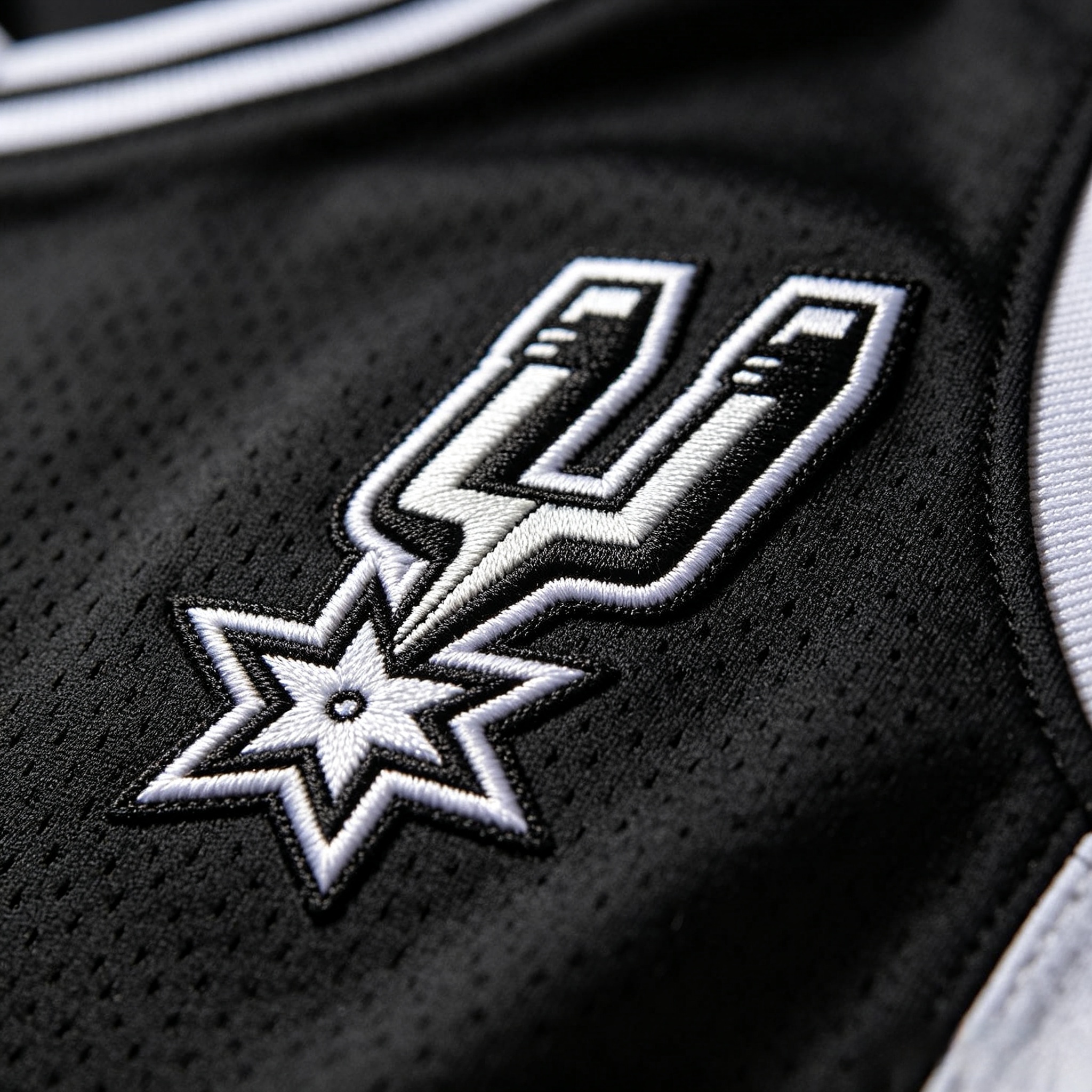 San Antonio Spurs Jersey: Silver & Black Style and Fan Guide 3 Stitched details on Spurs jersey