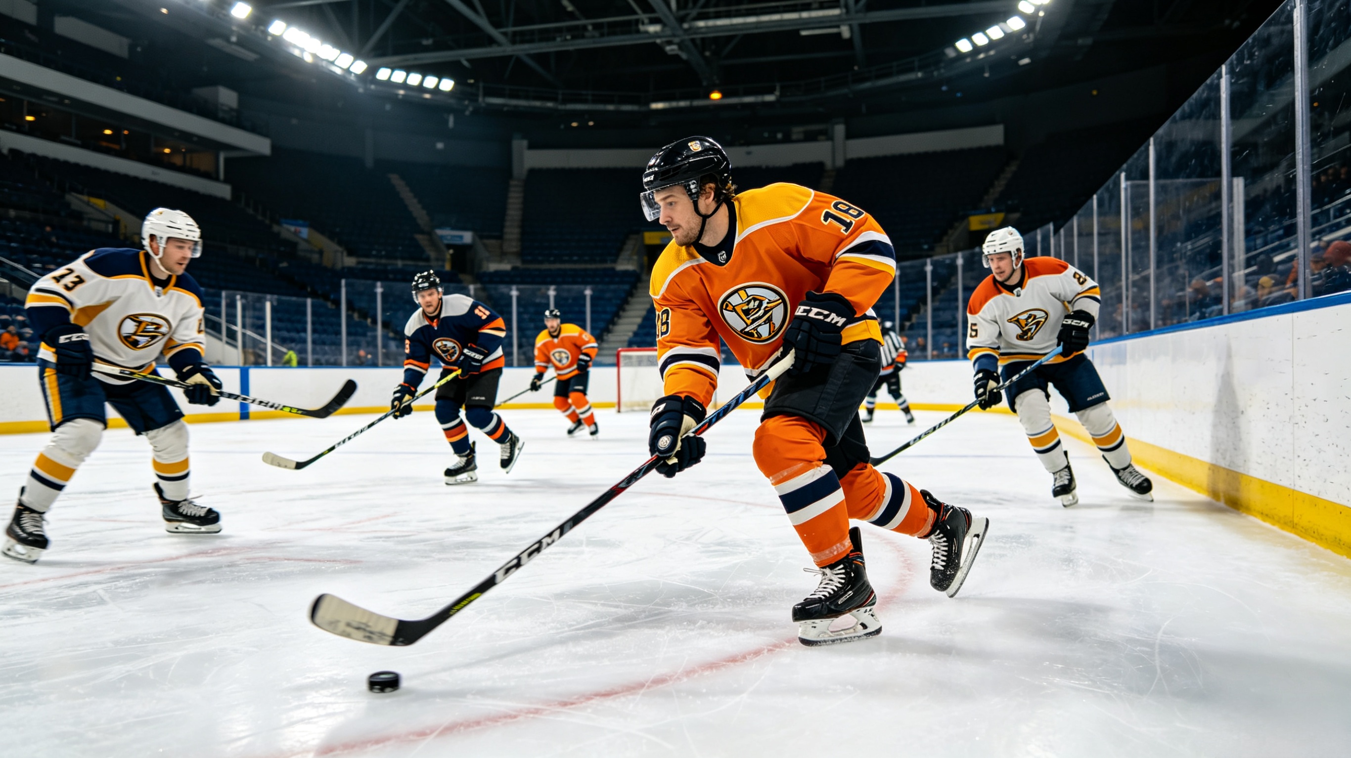 Amateur hockey team in custom gear