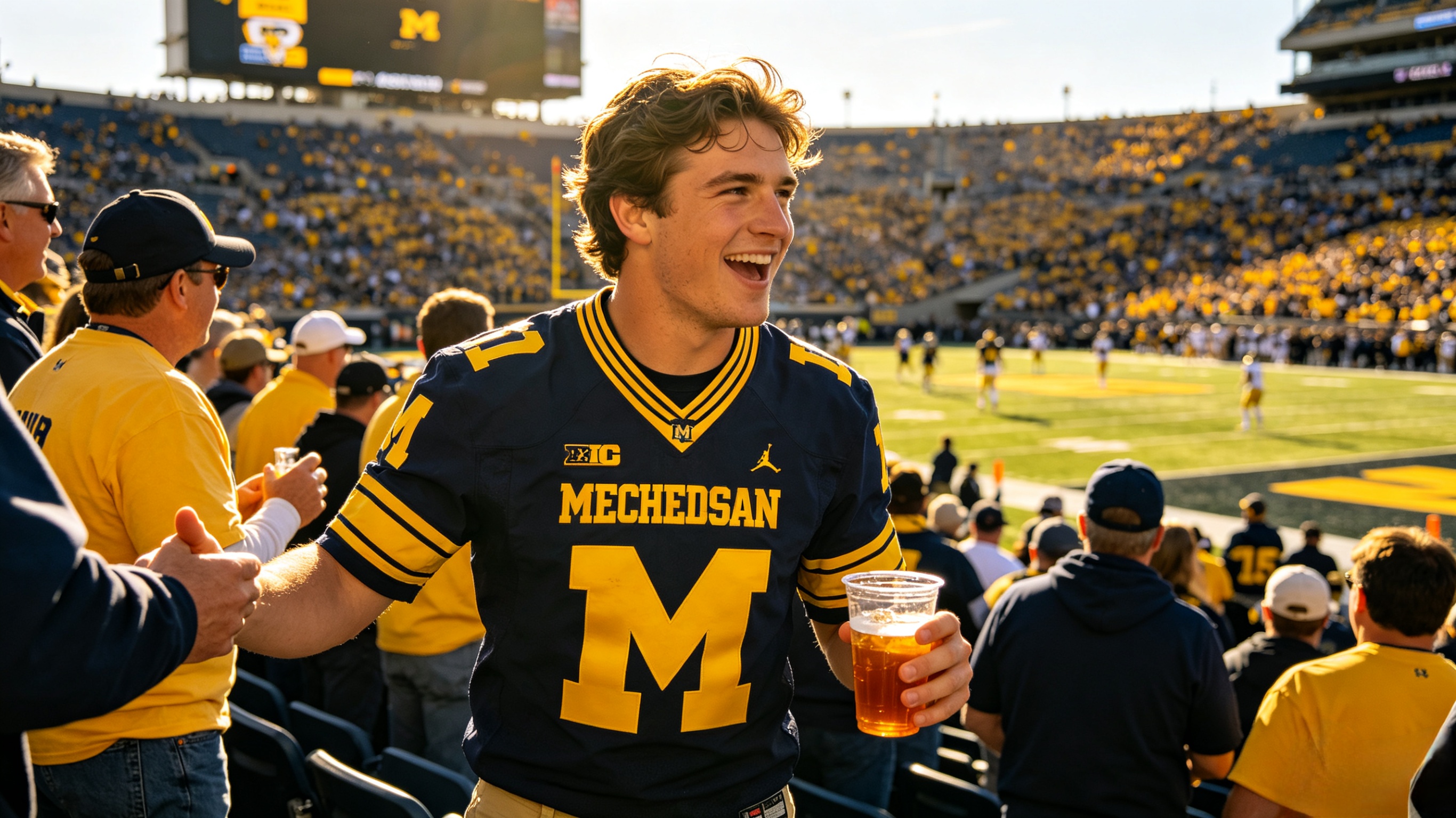 Michigan Wolverines Jersey: The Ultimate Guide to Maize and Blue Pride 4 Fan wearing Michigan Wolverines gear