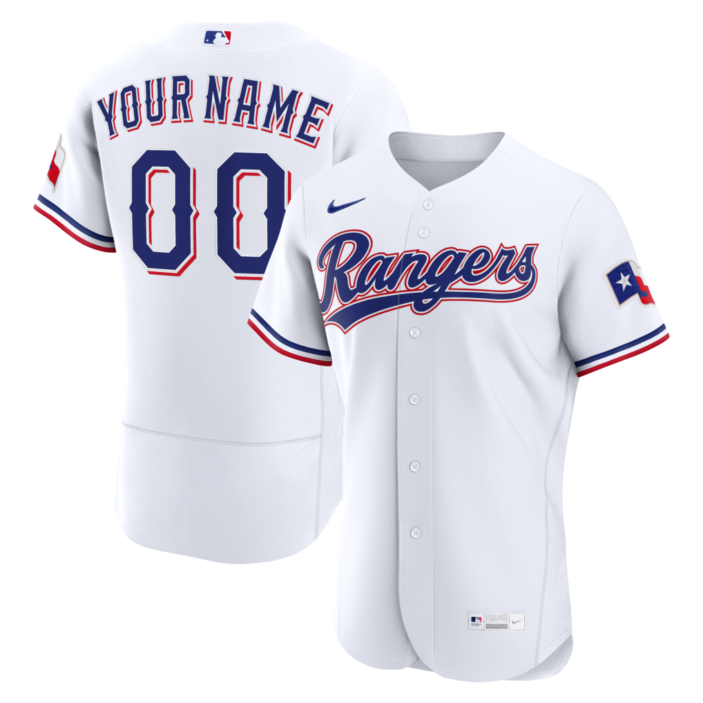 Men's Texas Rangers Nike White Home Authentic Custom Jersey