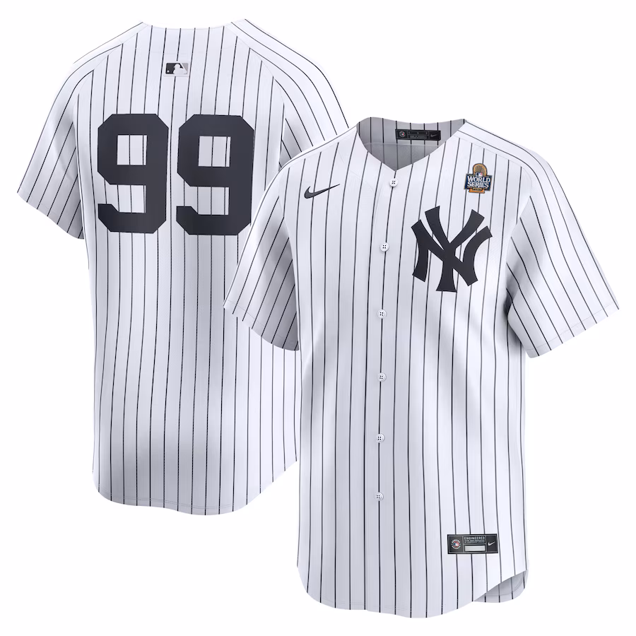 Men's New York Yankees Aaron Judge Nike White 2024 World Series Home Limited Player Jersey