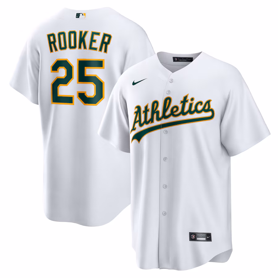 Men's Athletics Brent Rooker Nike White Home Replica Jersey