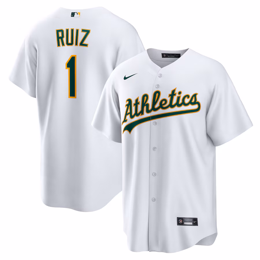 Men's Athletics Esteury Ruiz Nike White Home Replica Jersey