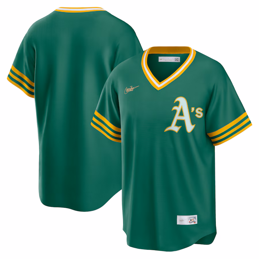 Men's Athletics Nike Kelly Green Road Cooperstown Collection Team Jersey