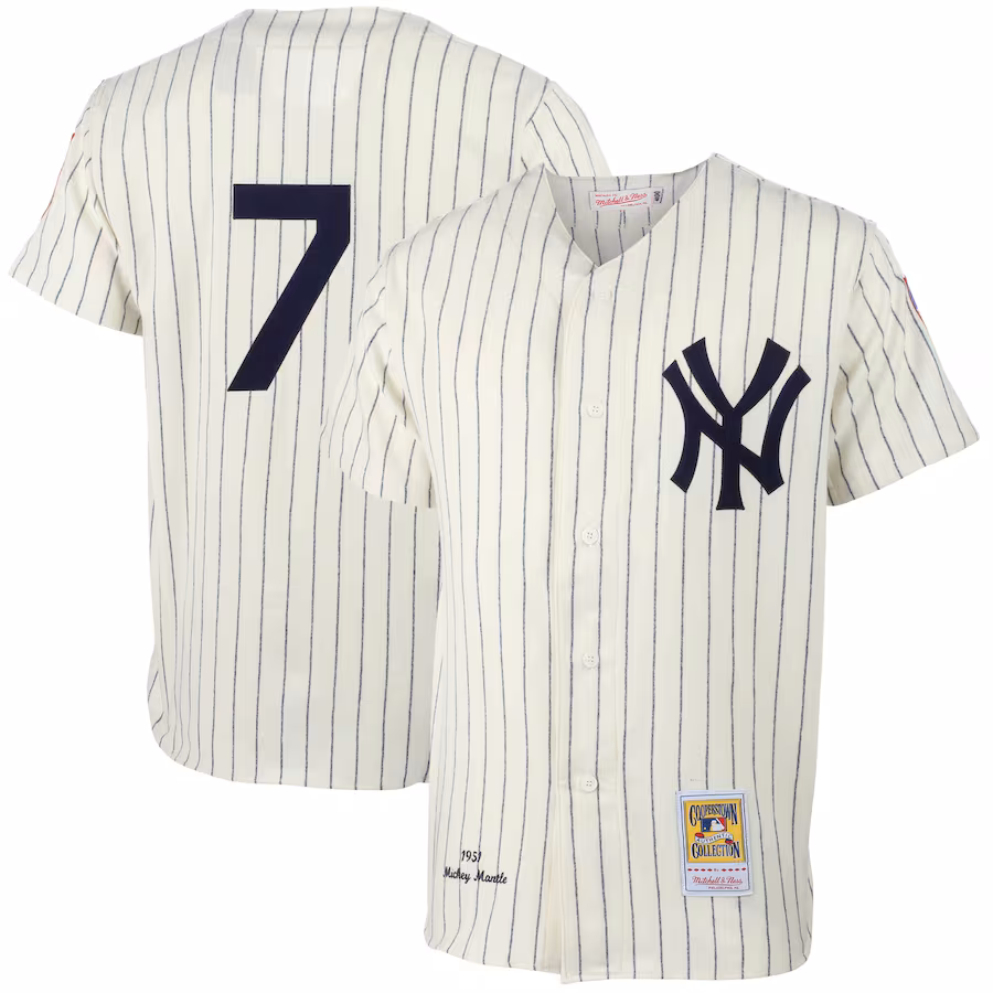 Men's New York Yankees Mickey Mantle Mitchell & Ness Cream 1951 Cooperstown Collection Authentic Jersey