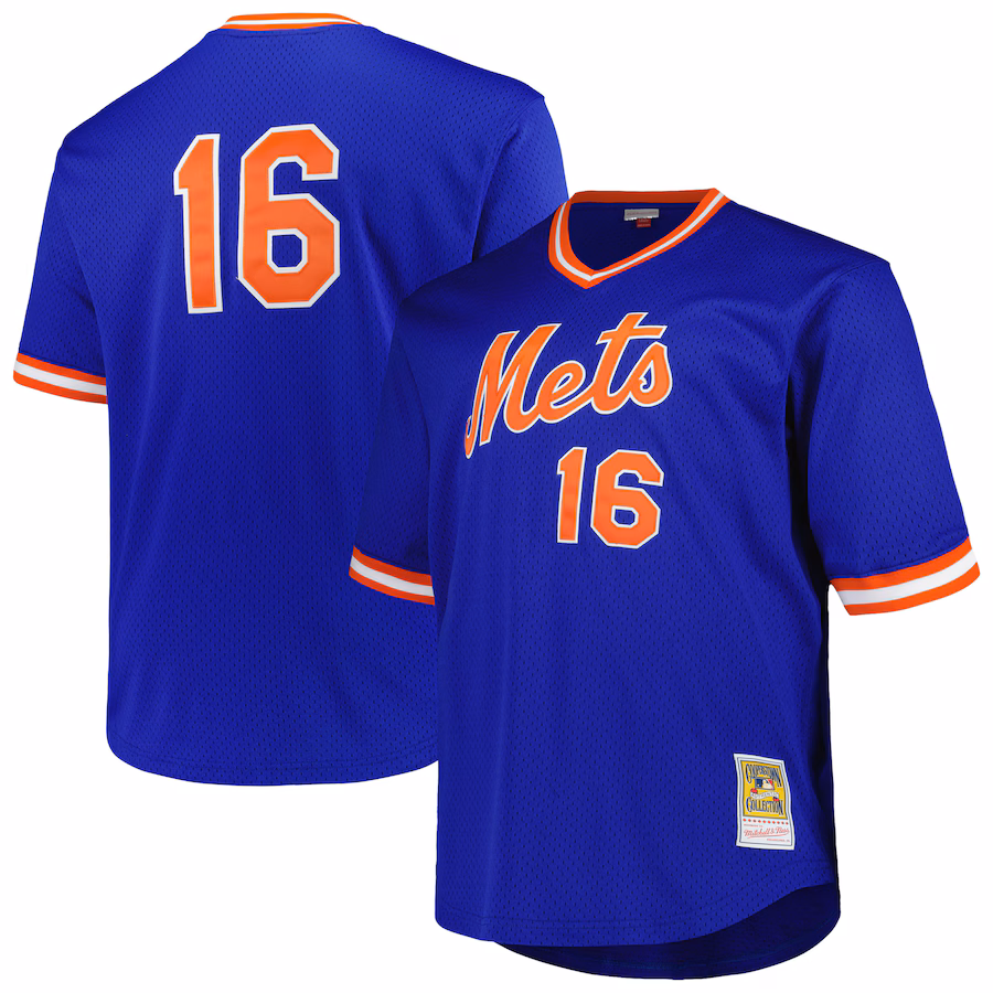 Men's New York Mets Dwight Gooden Profile Royal Big & Tall Cooperstown Collection Mesh Batting Practice Jersey