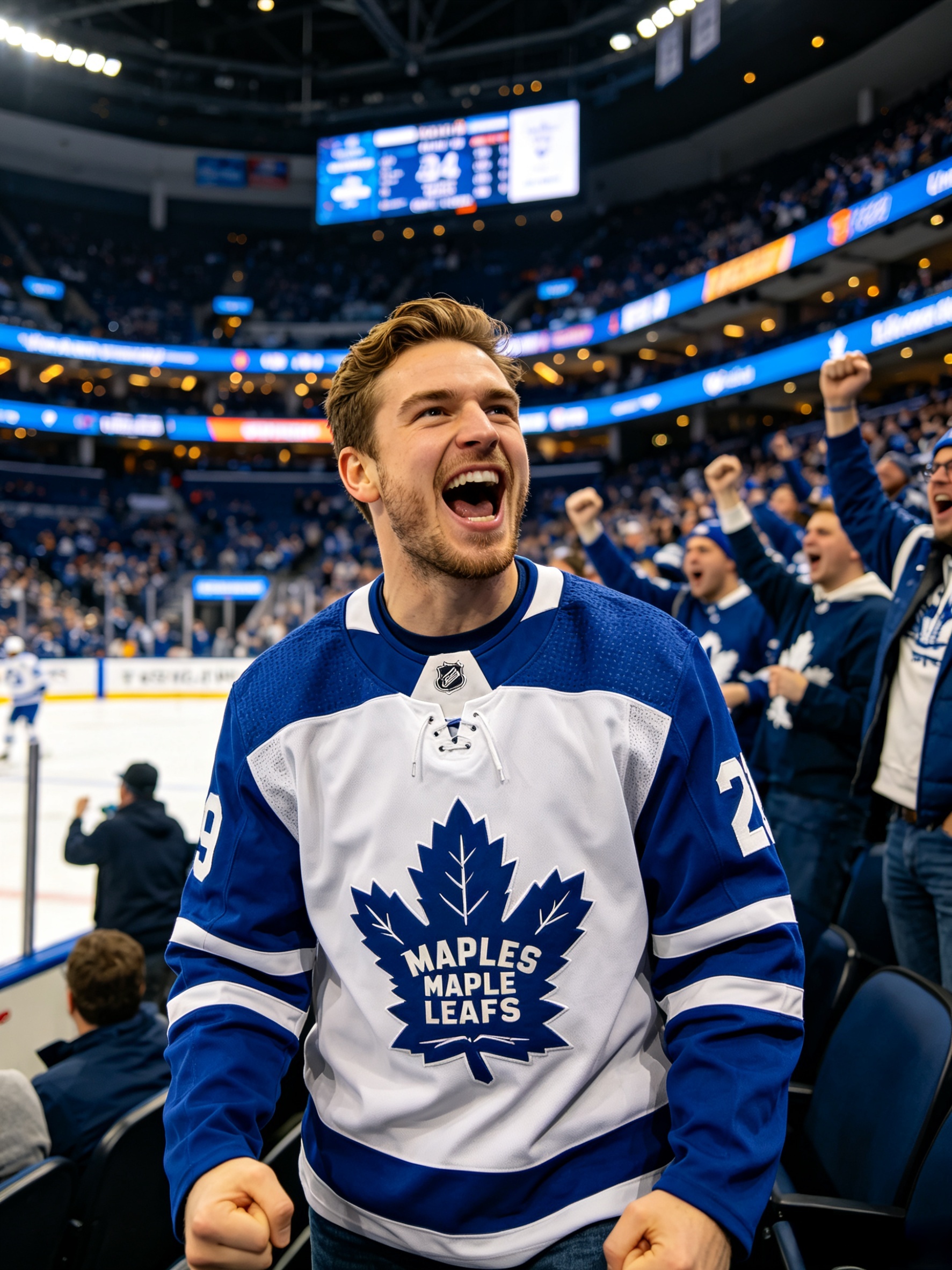 Toronto Maple Leafs Jersey: Hockey Royalty & Authentic Fan Guide 4 Fan wearing Leafs hockey jersey