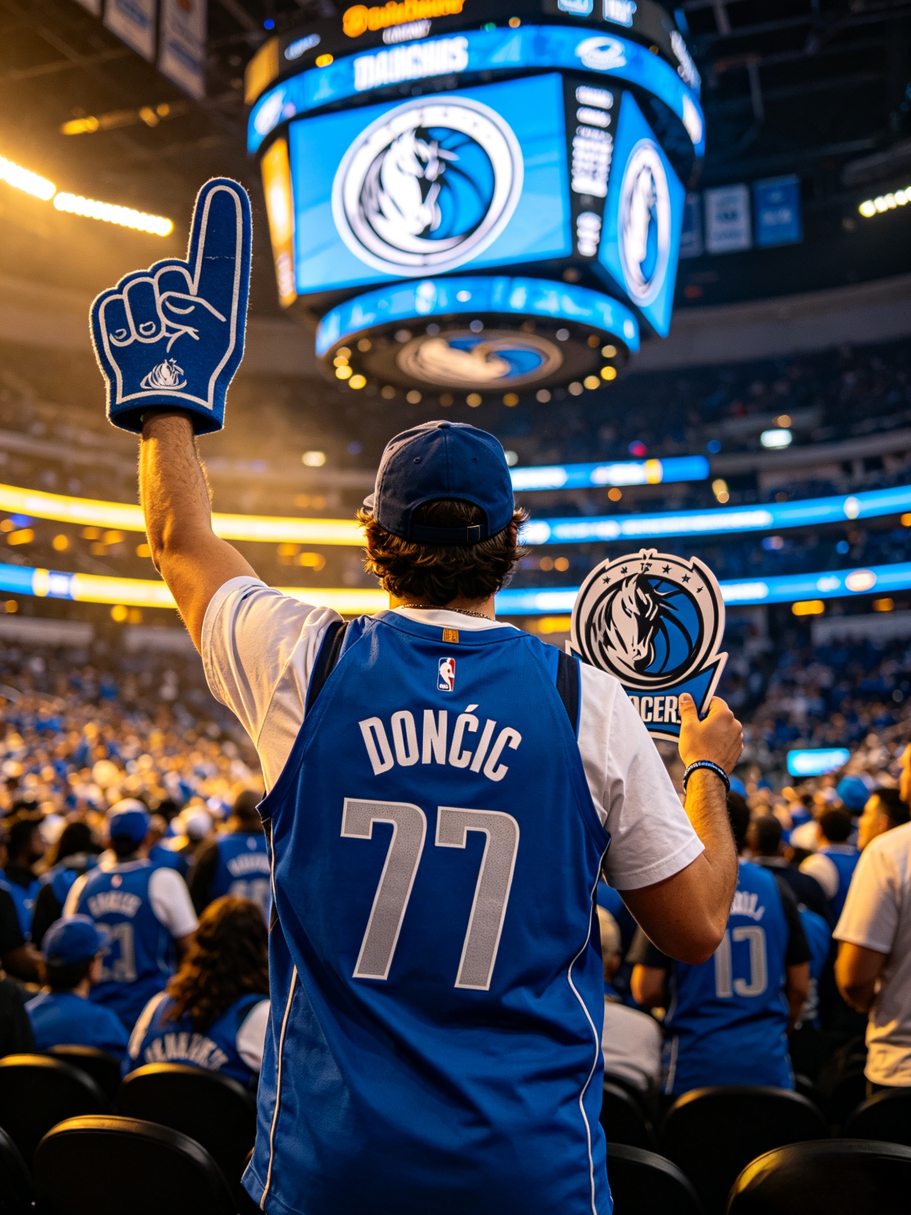 Fan wearing Mavericks jersey