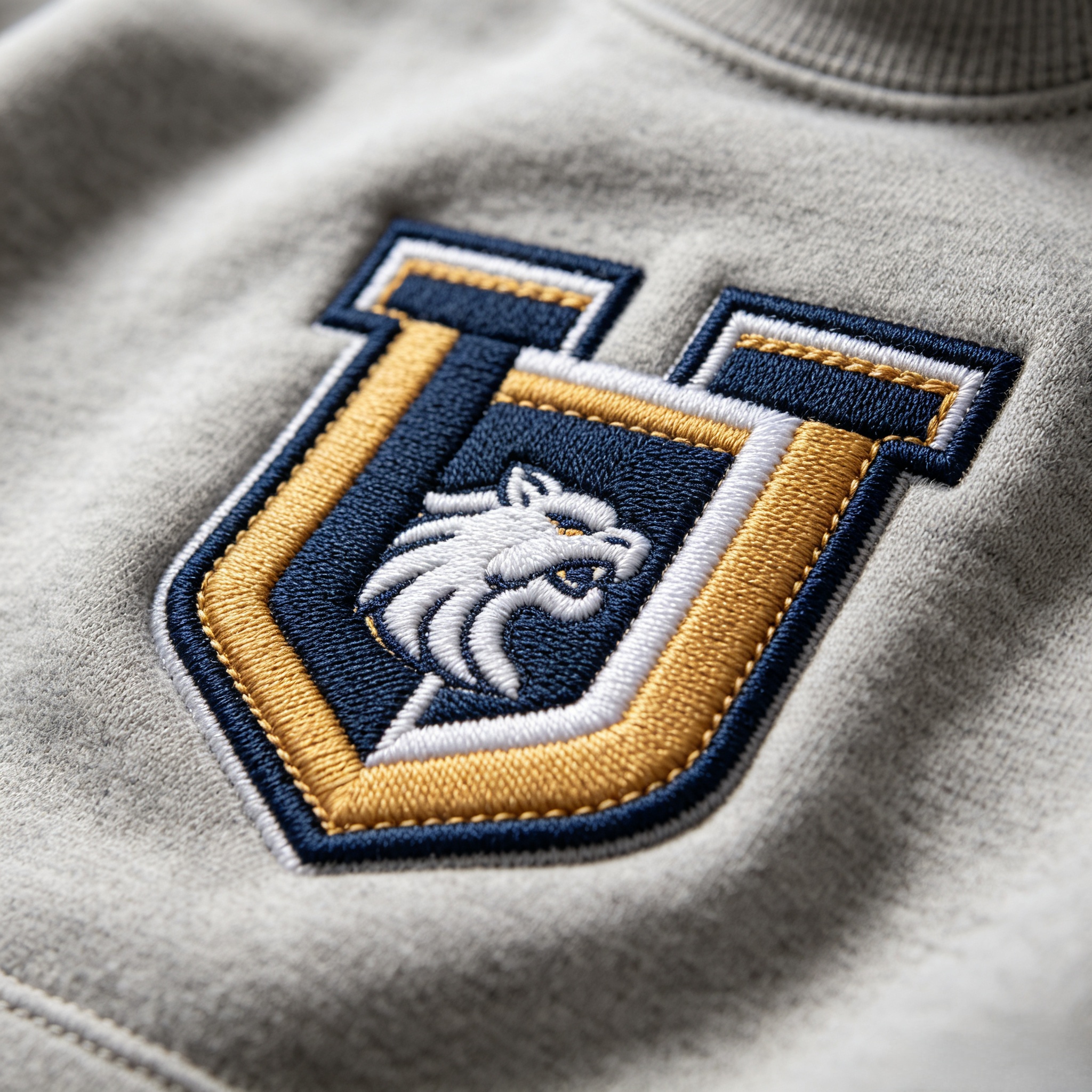 Professional embroidery on college hoodie