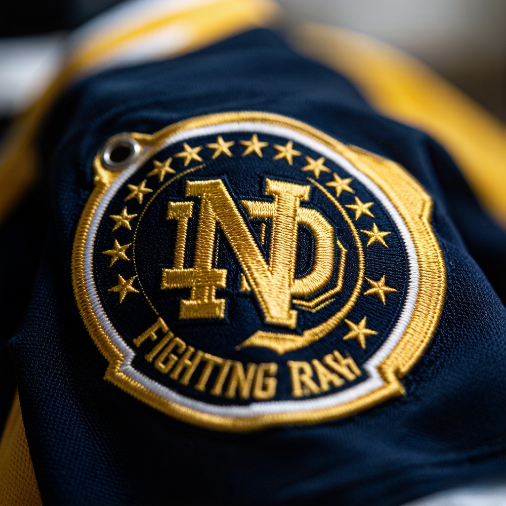 Notre Dame Hockey Jerseys: The Ultimate Special Edition Guide 3 Detailed embroidery on NCAA hockey gear